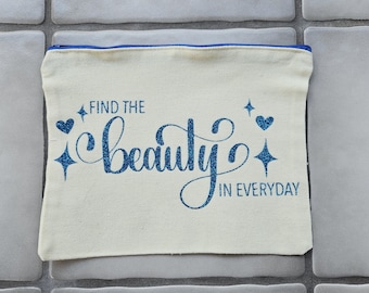 Find The Beauty Canvas Cotton Makeup Bag Pouch