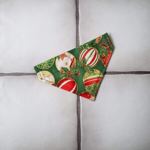 Green Christmas Ornaments Small Over the Collar Dog/Pet Bandana