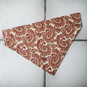 Red and Green Paisley Large Over the Collar Dog/Pet Bandana