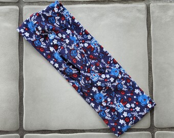 Red White and Blue Floral Trick Knot Headband