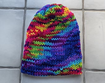 Rainbow Trendy Knitted Winter Hat/Beanie