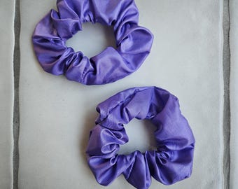 Purple Satin Scrunchies