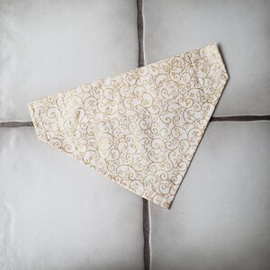 Glittery Gold Holly Medium Over the Collar Dog/Pet Bandana