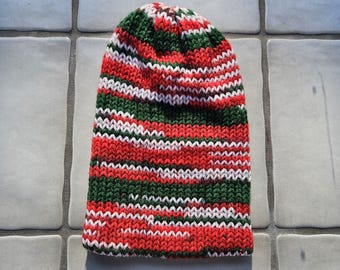Red and Green Christmas Trendy Knitted Winter Hat/Beanie