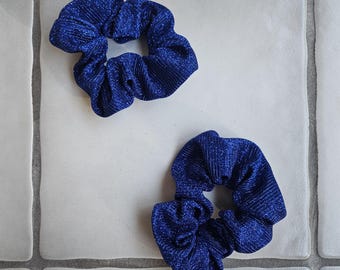 Glittery Bright Blue Scrunchie