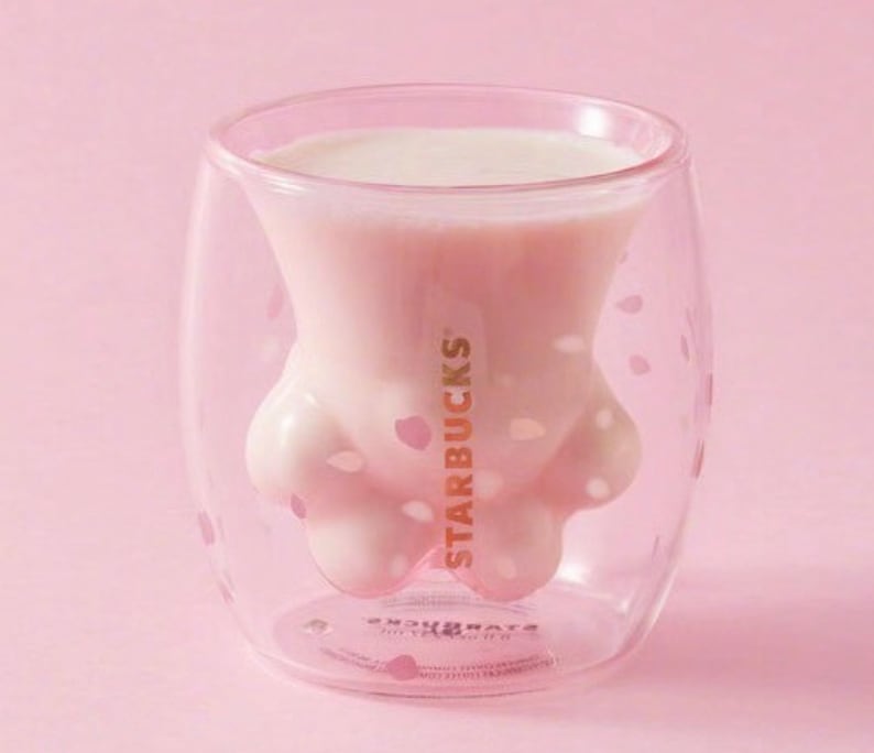 Starbucks Cat Paw Cup/Mug Limited Edition With Clear Pink Etsy