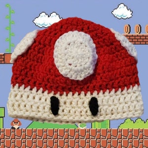 Mario style 1up mushroom toad hat