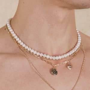 DORIAN necklace Great quality pearl necklace, freshwater pearl necklace, men pearl necklace, women pearl necklace. image 2