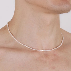 DIDO necklace // Tiny pearls with a sterling silver or gold plated stainless steel closure image 2