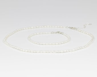 ESA Halsband och armband med sötvattenspärlor: Lås i sterlingsilver