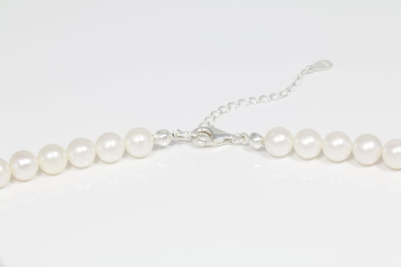 DORIAN Halskette Große Qualität Perlenkette, Süßwasser Perlenkette, Männer Perlenkette, Frauen Perlenkette. Silber