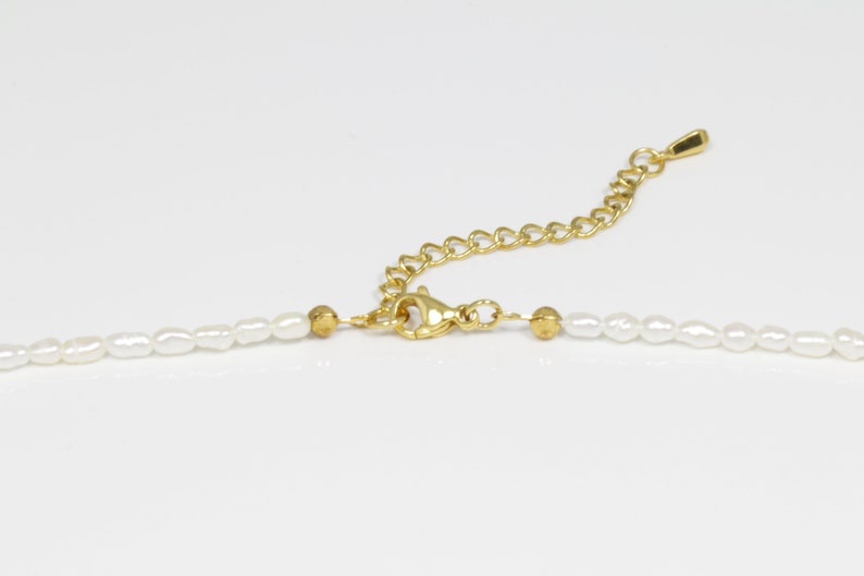 Collier DIDO // Minuscules perles avec fermeture en argent sterling ou en acier inoxydable plaqué or Or