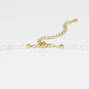 ESA necklace Small pearl necklace, rice pearl necklace, pearl jewellery, gift for her, gift for him. Gold