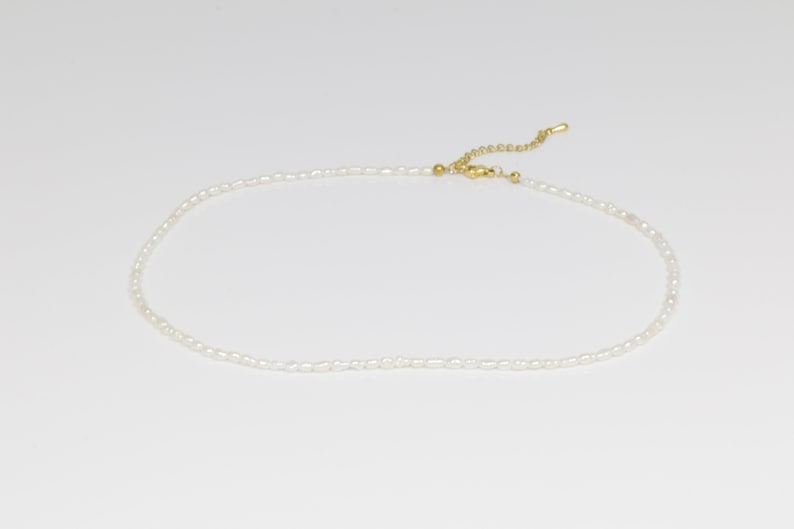 DIDO necklace // Tiny pearls with a sterling silver or gold plated stainless steel closure image 4