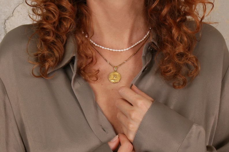 ESA necklace Small pearl necklace, rice pearl necklace, pearl jewellery, gift for her, gift for him. zdjęcie 3