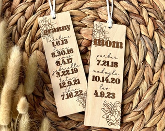 Personalized Mother's Day Bookmark, Custom Mother's Day Gift from Kids, Birthday Gift for Grandma, Bookmark for Mom, Bookmark for Women