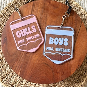 Personalized Teacher Hall Pass, Bathroom Pass, Classroom Hall Pass, Gift for Teacher Appreciation, Classroom Accessories, Hall Pass Lanyard image 5
