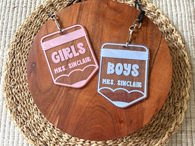 Personalized Teacher Hall Pass, Bathroom Pass, Classroom Hall Pass, Gift for Teacher Appreciation, Classroom Accessories, Hall Pass Lanyard image 5