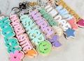 Personalized Backpack Tag, Flower School Name Tag, Lunch Bag Tag, Bow Backpack Name Tag, School Keychain, Diaper Bag Tag, Bogg Bag Name Tag
