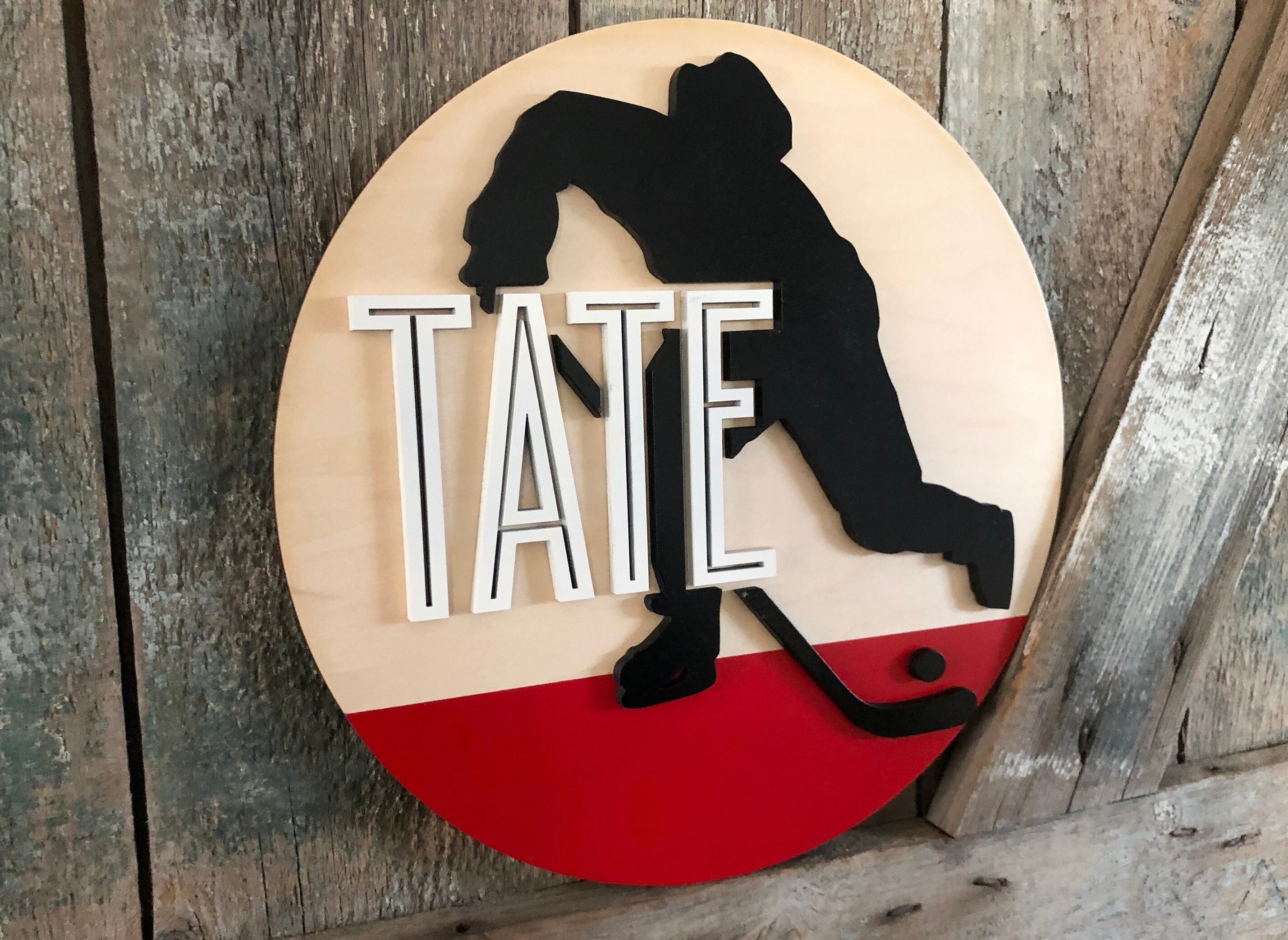 Custom Hockey Player Sign Hockey Wall Door Sign Sports Sign Etsy