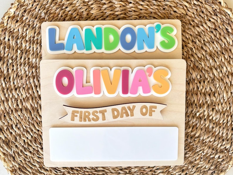 Personalized First and Last Day of School Sign, Reusable First Day Sign, Preschool Kindergarten First Day Photo Prop, Back to School Sign Bild 13