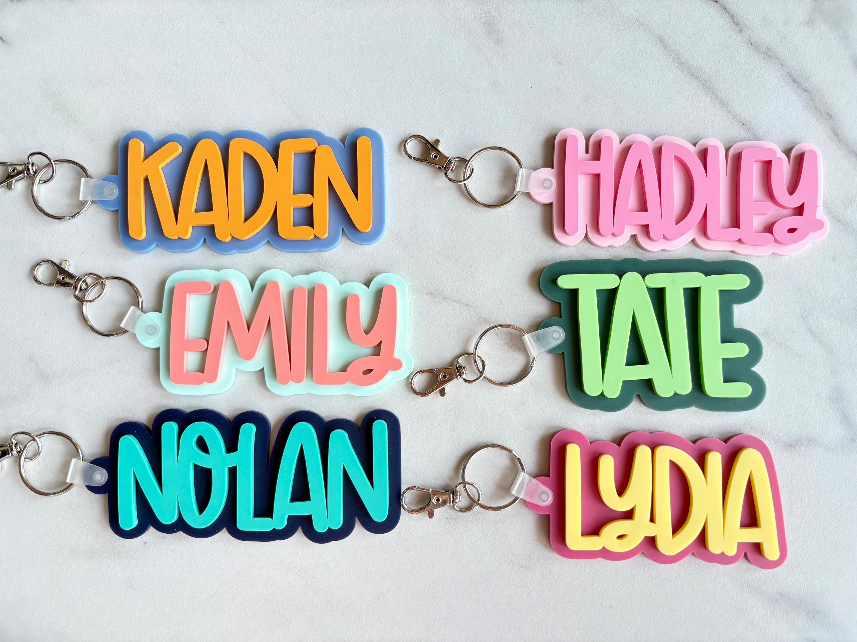 Personalized Backpack Tag, Bogg Bag Name Charm, School Nametag, Lunch Bag Tag, Boys Backpack Name Tag, Preschool Keychain, Diaper Bag Tag