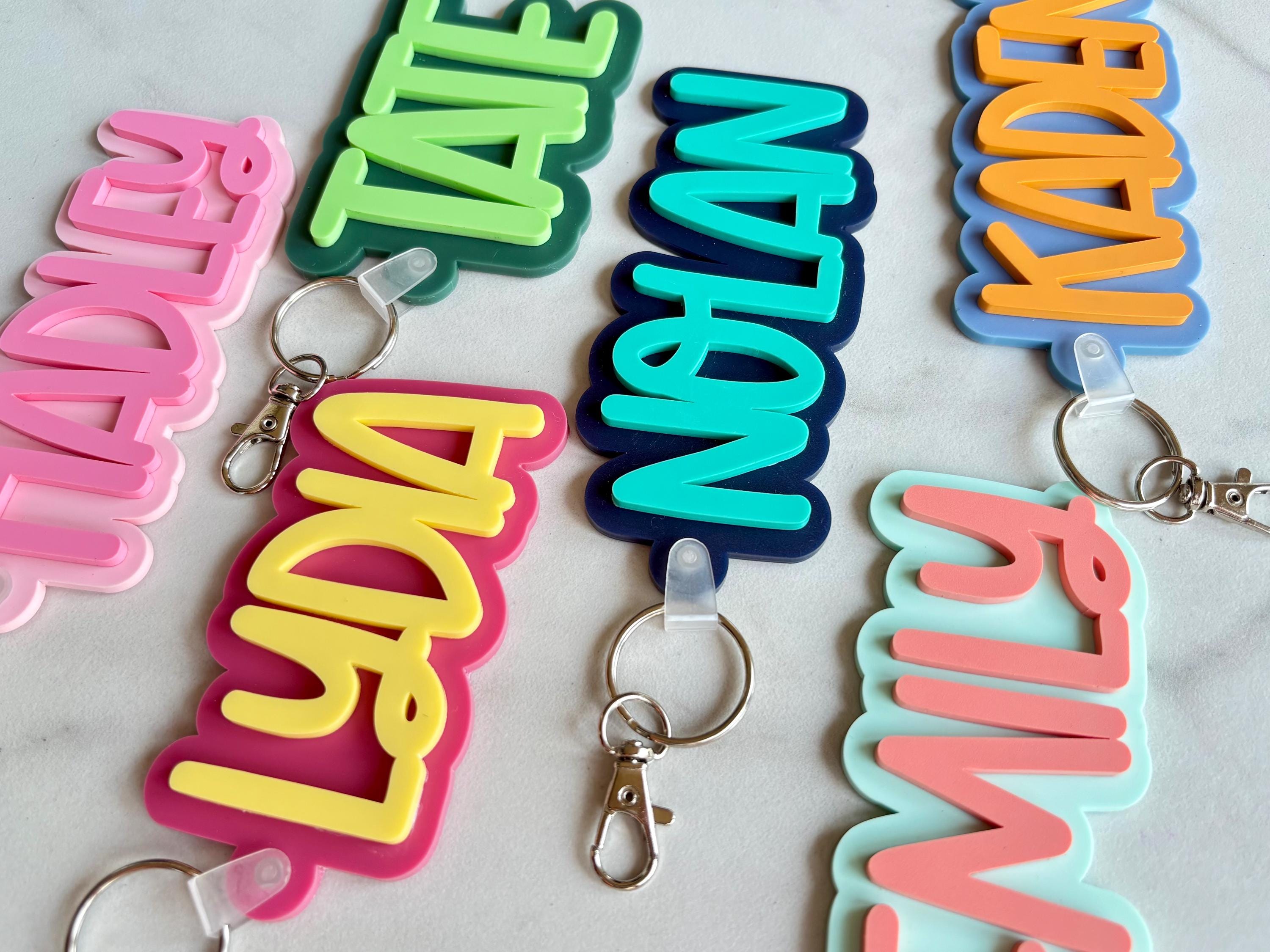Personalized Backpack Tag, Bogg Bag Name Charm, School Nametag, Lunch Bag Tag, Boys Backpack Name Tag, Preschool Keychain, Diaper Bag Tag