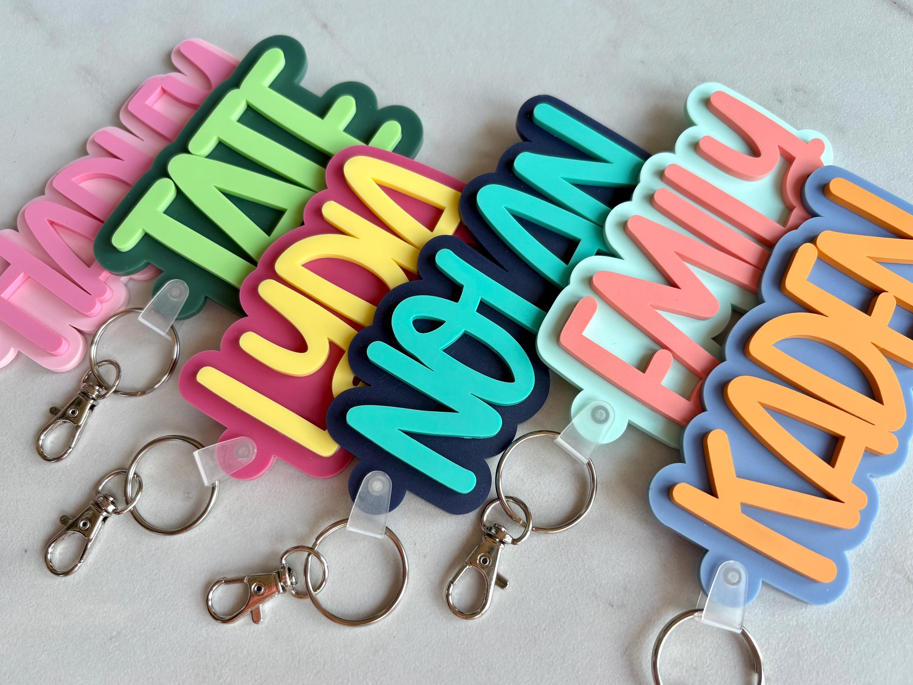 Personalized Backpack Tag, Bogg Bag Name Charm, School Nametag, Lunch Bag Tag, Boys Backpack Name Tag, Preschool Keychain, Diaper Bag Tag