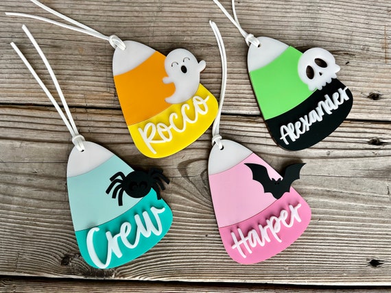 Halloween Basket Tag, Trick-or-Treat Bag Tag, Boo Basket Tag, Halloween Basket Stuffers, Custom Halloween Gift Tag for Kids, Candy Corn Tag