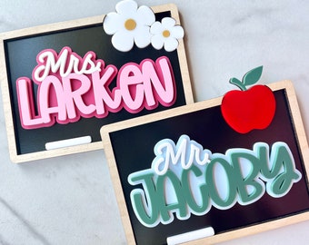 Personalized Teacher Desk Name Plate, Teacher Appreciation Gift, Teacher Desktop Sign, Gift for Teacher, Teacher Door Sign, Back to School