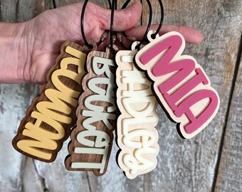 Backpack Bag Tag, School Name Tag, Lunch Bag Tag, Lunchbox Tag, School Keychain, Diaper Bag Tag, Baby Bag Tag, Gift for Kids, Wedding Favors