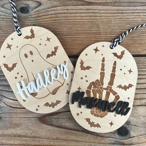 Halloween Boo Basket Tag, Trick-or-Treat Bag Tag, Custom Halloween Gift Tag, Ghost Name Tags, Boo Basket Filler, Skeleton Halloween Stuffers