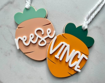 Personalized Carrot Easter Basket Tag, Easter Basket Name Tag, Easter Basket Stuffers,  Easter Tags for Kids, Custom Easter Gift Tag