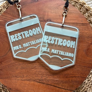 Personalized Teacher Hall Pass, Bathroom Pass, Classroom Hall Pass, Gift for Teacher Appreciation, Classroom Accessories, Hall Pass Lanyard image 13