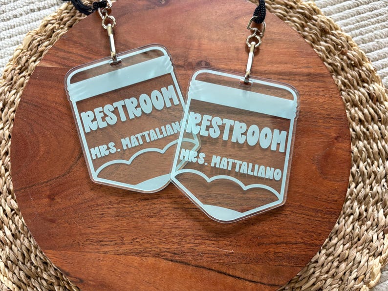 Personalized Teacher Hall Pass, Bathroom Pass, Classroom Hall Pass, Gift for Teacher Appreciation, Classroom Accessories, Hall Pass Lanyard image 13