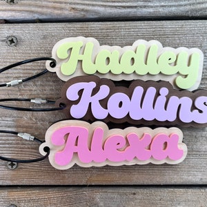 Backpack Bag Tag, School Name Tag, Lunch Bag Tag, Lunchbox Tag, Wood Backpack Name Tag, School Keychain, Diaper Bag Tag, Luggage Name Tag
