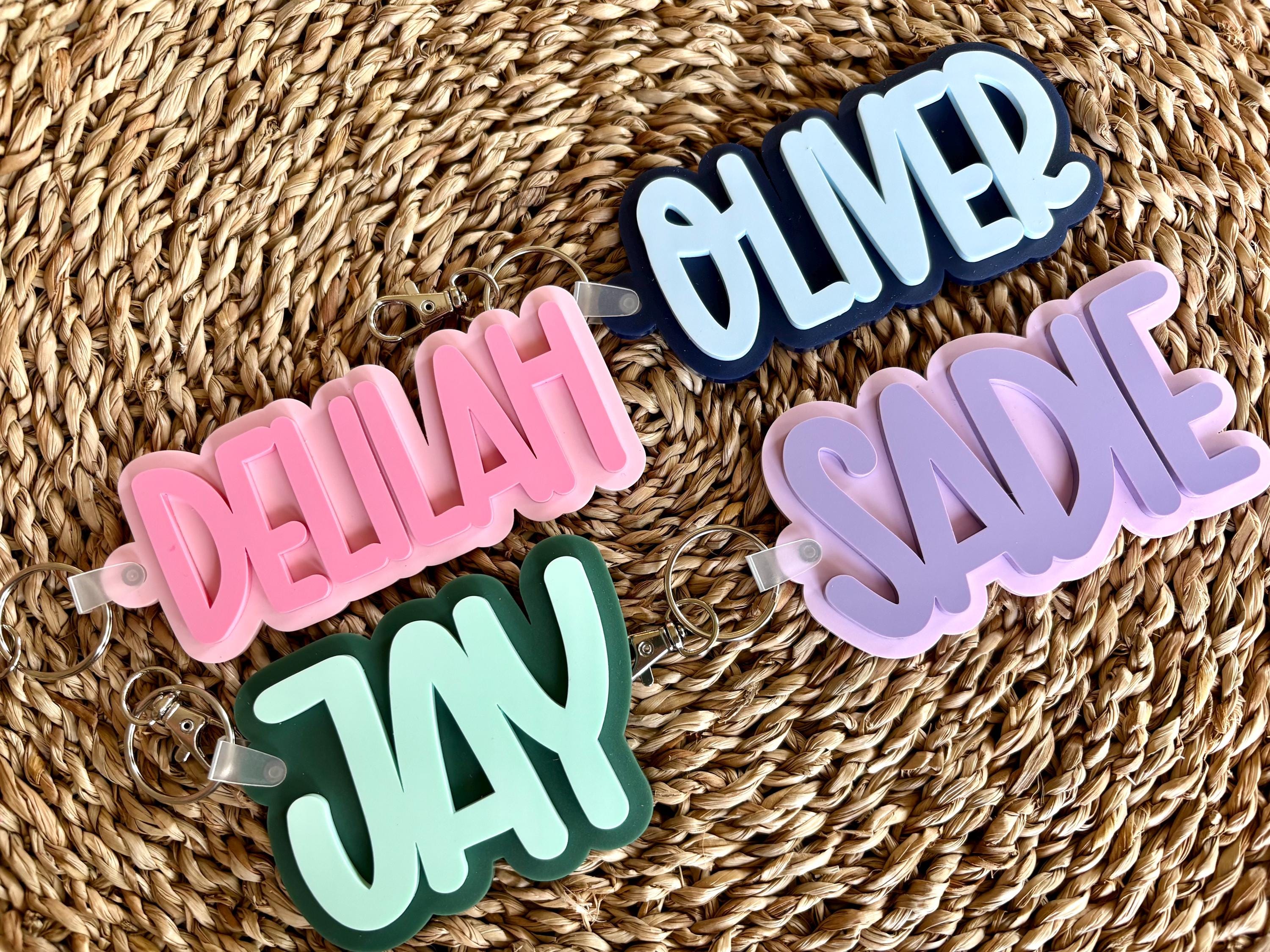 Personalized Backpack Tag, Bogg Bag Name Charm, School Nametag, Lunch Bag Tag, Boys Backpack Name Tag, Preschool Keychain, Diaper Bag Tag