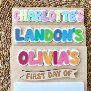 Personalized First and Last Day of School Sign, Reusable First Day Sign, Preschool Kindergarten First Day Photo Prop, Back to School Sign Bild 2