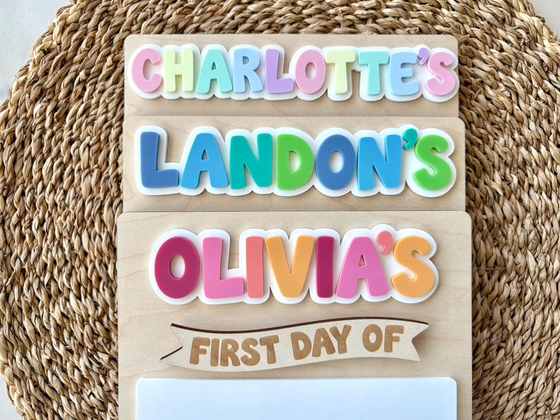 Personalized First and Last Day of School Sign, Reusable First Day Sign, Preschool Kindergarten First Day Photo Prop, Back to School Sign Bild 2