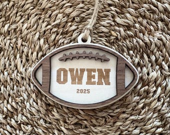 Personalized Football Christmas Ornament, Senior Gift Football, Football Player Gift, Football Coach Gift