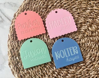 Personalized Acrylic Backpack Tag for Kids, Luggage Tag, Modern Name Tag, Back to School Gift