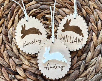 Personalized Easter Basket Tag, Easter Egg Name Tag, Easter Bunny Tag, Easter Basket Stuffers, Bunny Easter Tags for Kids, Rabbit Easter Tag