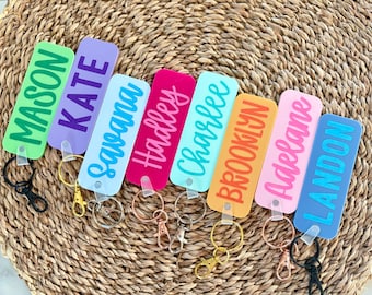 Personalized Acrylic Backpack Tag, School Nametag, Lunch Bag Tag, Backpack Name Tag, Preschool Keychain, Diaper Bag Tag, Bogg Bag Name Charm