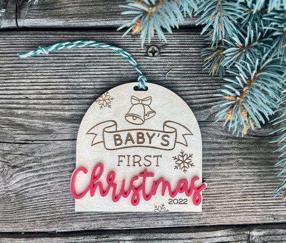 Babys First Christmas 2022 Baby's First Christmas Ornament 2022 Newborn Baby Gift Etsy