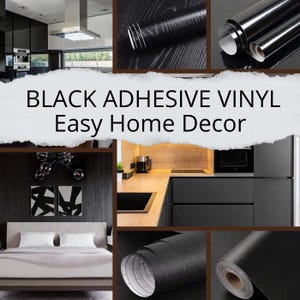 Backsplash Carta da parati nera Carta da parati adesiva testurizzata fai-da-te, di alta qualità, resistente al calore. Perfetto per rinnovare la cucina, facile da applicare