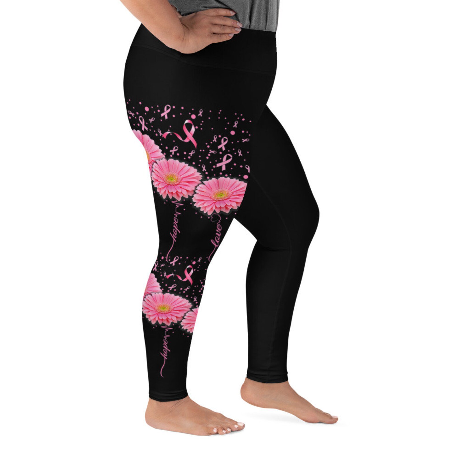 Plus Size Leggings Breast Cancer Etsy