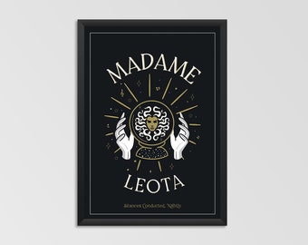 Haunted Mansion Print, Phantom Manor, Madame Leota, Boho Disney Print, Wall Art, Artwork, Poster