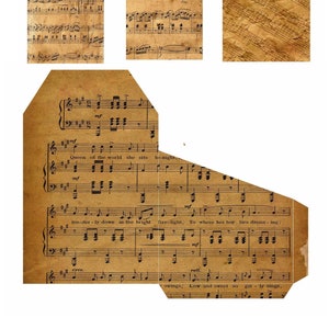 Antique Music Loaded Pocket w/ Tags, Digital Download, Loaded pocket, Antique ephemera, junk journal, Antique journal, Antique Scrapbook