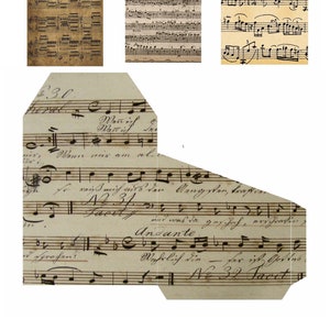Antique Music 2 Loaded Pocket w/ Tags, Digital Download, Loaded pocket, Antique ephemera, junk journal, Antique journal, Antique Scrapbook