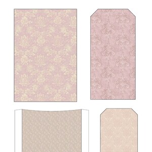 Damask 1 Loaded Pocket, Digital Download, Floral ephemera, loaded pocket, Floral journal, Floral scrapbook